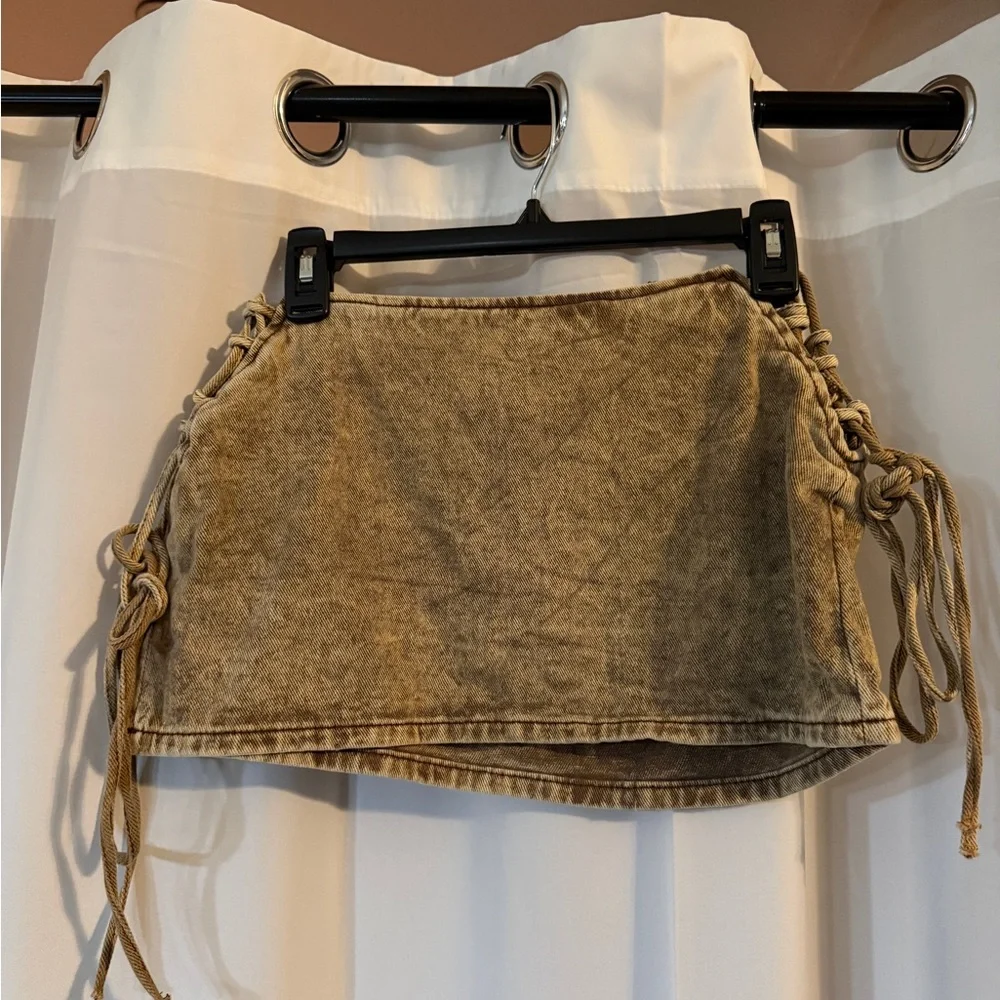 Y2K Pretty Little Things Micro Mini Skirt Lace-Up Festival Coachella - Picture 1 of 13